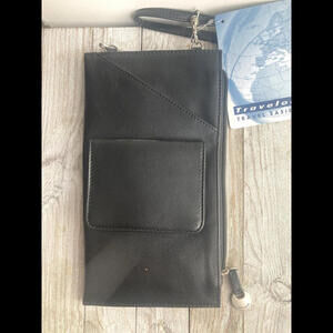 Travelon Crossbody Bag Purse Black - 2 External Pkts & ID Holder - 100% Leather